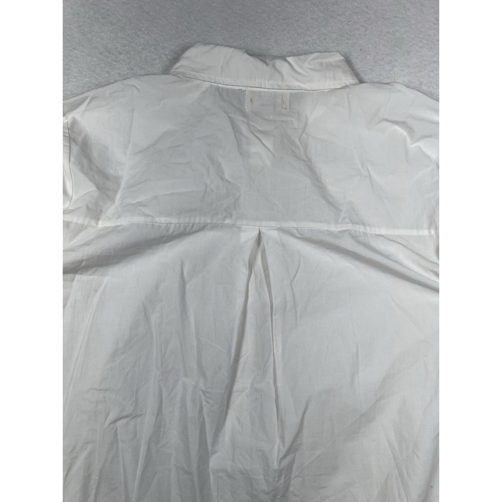 Honest Cotton White Button Up Shirt Dress One Size Euc — image 8 of 8